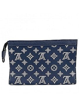 Louis Vuitton Louis Vuitton Men's Monogram Shadow Gaston Wearable Wallet Clutch Bag, Shoulder Crossbody LOUIS VUITTON M83384, Navy Blue with Black Hardware (view 2)