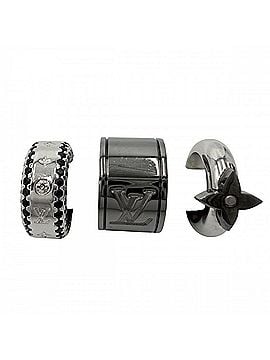 Louis Vuitton Louis Vuitton Earrings for Men, Ear Cuff, Monogram Circle, Set of 3, Accessories, LOUIS VUITTON M01498, Silver, Approx. 9.5g (total) (view 1)