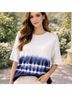 DKNY 100% Cotton Print White Blue Pullover Sweater Size XS - photo 5
