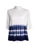 DKNY 100% Cotton Print White Blue Pullover Sweater Size XS - photo 1