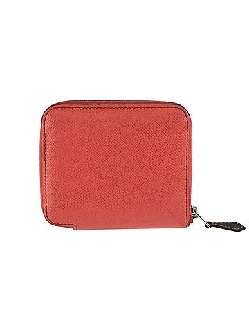 Hermès HERMES Azap Compact Silk In Rose Jaipur Orange Veau Epsom Wallet/Coin Purse (Y stamp) for Women (view 1)