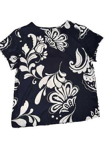 Ann Taylor Floral Mixed Media Tee Short Sleeve Blouse (view 1)