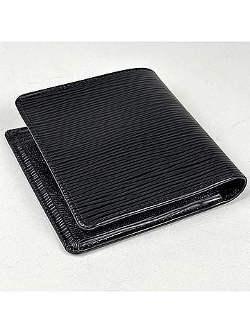 Louis Vuitton Louis Vuitton Portefeuille Marco Bifold Wallet with Coin Purse, Epi Leather, Noir (Black), M63652, Men's (view 2)