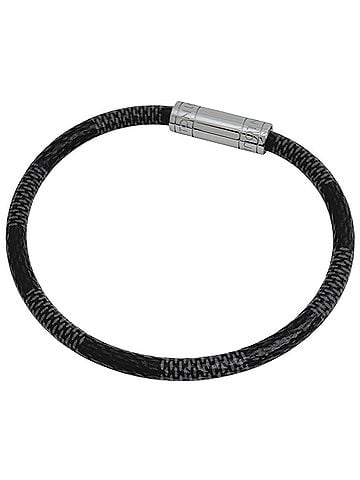 Louis Vuitton Louis Vuitton Keep It Bracelet, Damier Graphite Metal, Black/Silver, Men's (view 1)