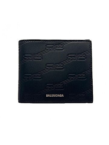Balenciaga BALENCIAGA BB Monogram Bi-fold Wallet 721940 Blue Leather Men's (view 1)