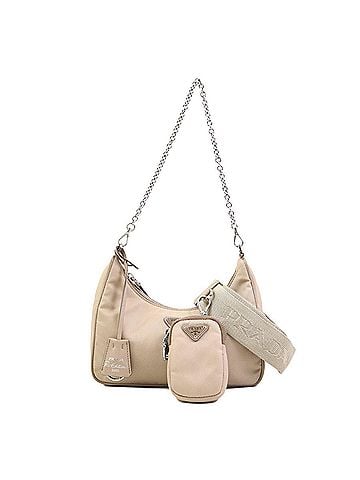 Prada Prada PRADA Shoulder Bag 2-Way Re-Edition 2005 Nylon Beige Silver Women's e61982a (view 1)