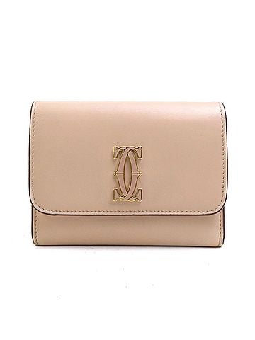 Cartier Cartier CARTIER Wallet/Coin Case Compact Wallet Leather Pink Beige Women's Free Shipping r11272a (view 1)