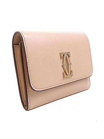 Cartier Cartier CARTIER Wallet/Coin Case Compact Wallet Leather Pink Beige Women's Free Shipping r11272a (view 2)