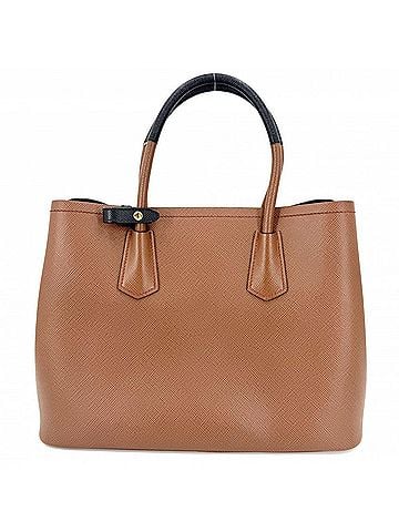 Prada Prada Women's Double Tote Bag with Triangle Logo, PRADA 1BG775, Leather, Brown, Gold Hardware (view 2)