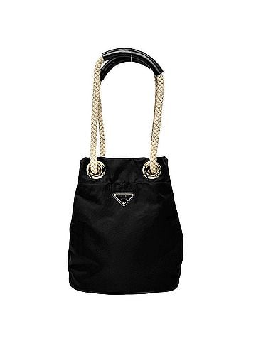 Prada Prada Mariner Small Bucket Bag, Re-Nylon, Shoulder Men's &amp; Women's, PRADA 1BE082, Nylon, Black, Silver Hardware (view 1)