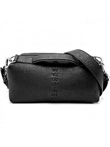 Fendi Fendi Women's Selleria Siesta Small Handbag Shoulder Bag Crossbody FENDI 7VA639 Leather Black Silver Hardware (view 1)