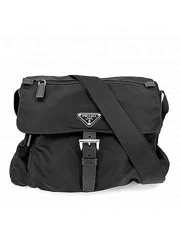 Prada Prada Shoulder Bag for Men and Women, Triangle Logo, Bag, Crossbody PRADA 1BD994, Nylon, Black, Silver Hardware (view 1)