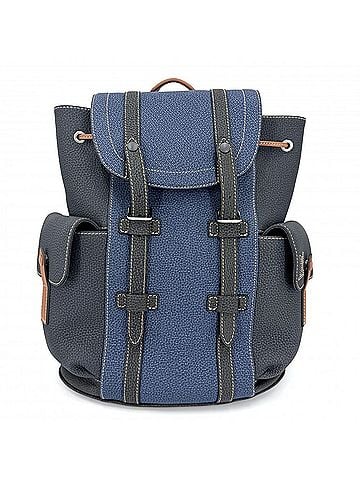 Louis Vuitton Louis Vuitton Men's Backpack, LV Fall Collection Christopher PM M21373, Taurillon Leather, Gray/Blue, Silver Hardware (view 1)