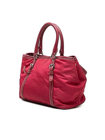 Prada Prada Logo Tote Bag Handbag Pink Nylon Leather Women's PRADA (view 2)
