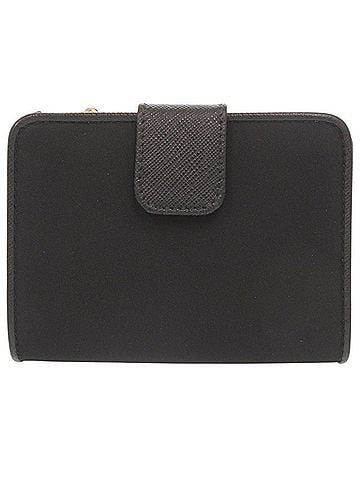 Prada Prada Triangle Logo 1ML018 Nylon Leather Black Bi-fold Wallet 1000PRADA (view 2)