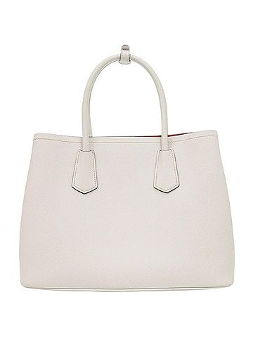 Prada Prada 2-Way Saffiano Triangle 1BG775 Leather Ivory Handbag 0936PRADA (view 2)