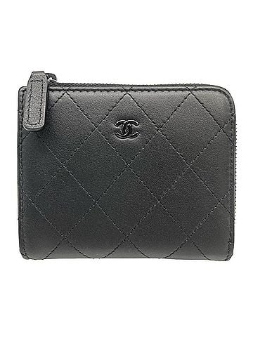 Chanel Chanel CHANEL So Black Compact Wallet/Coin Case Leather AP3997 Hardware Coco Mark L-shaped Zipper Men's Women's (view 1)