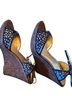 Steve Madden Polka Dots Blue White Wedges Size 10 - photo 2