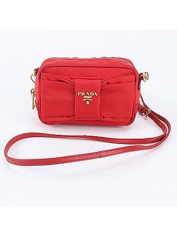 Prada Prada Tessuto Nylon Ribbon Motif Mini 2-Way Shoulder Bag Leather Women's (view 1)