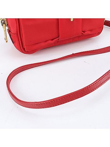 Prada Prada Tessuto Nylon Ribbon Motif Mini 2-Way Shoulder Bag Leather Women's (view 2)