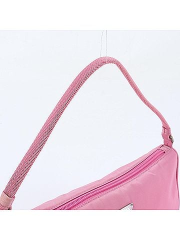 Prada Prada Tessuto Nylon MV633 Leather Handbag, Pink, with Guarantee Card, Accessory, Pouch, Women's (view 2)