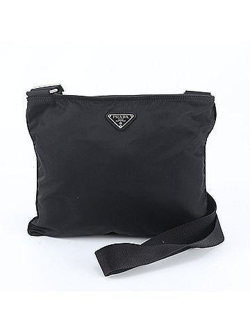 Prada Prada Tessuto Nylon Triangle Logo Leather Shoulder Bag Messenger Black Men's (view 1)