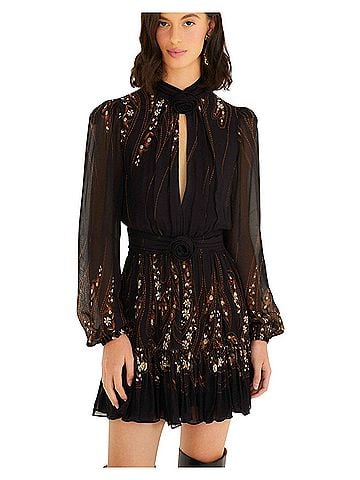 FARM Rio Long-Sleeve Keyhole Cutout Mini Dress Cocktail Dress (view 1)