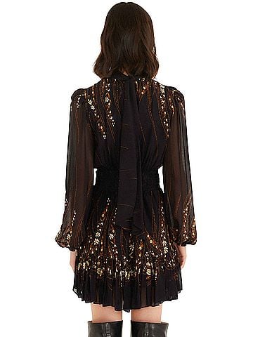 FARM Rio Long-Sleeve Keyhole Cutout Mini Dress Cocktail Dress (view 2)