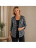 Chico's 100% Nylon 85% Polyester 15% Spandex Print Silver Gray Jacket Size XL - photo 4