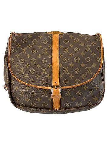 Louis Vuitton LOUIS VUITTON Monogram Saumur 35 Brown Leather Shoulder Bag/Messenger Bag (M42254) - with Gold Hardware Unisex (view 2)