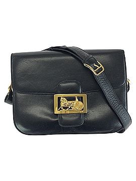 Céline CELINE Vintage Horse Carriage Leather Shoulder Bag in Black with Gold Hardware - Women's (view 1)