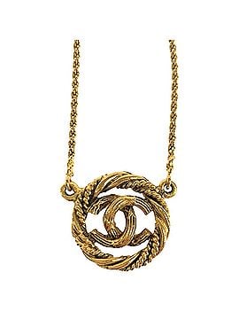 Chanel CHANEL Vintage Coco Mark Gold Metal Necklace Pendant for Women (view 1)