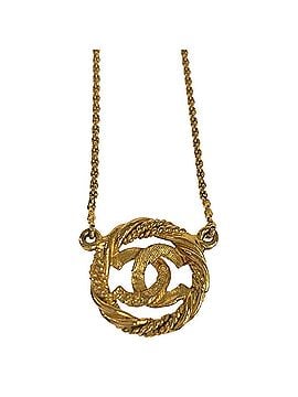 Chanel CHANEL Vintage Coco Mark Gold Metal Necklace Pendant for Women (view 2)