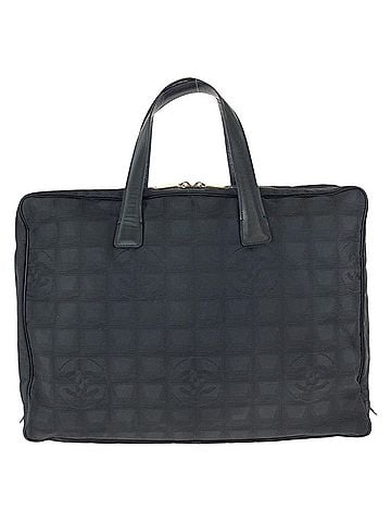 Chanel CHANEL New Travel Line Coco Mark Black Nylon Leather Tote Bag Business for Women (view 1)