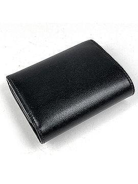 Céline Celine Small Flap Wallet, Triomphe Leather, Black, Women's (view 2)