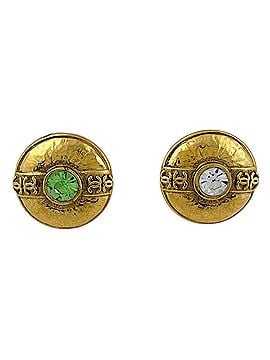 Chanel Chanel Coco Mark Color Stone Earrings, Round, Gripoix, GP, Women's (view 1)