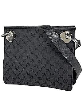 Gucci Gucci GG pattern shoulder bag, canvas, black, 120841, women's. (view 1)