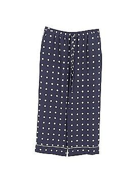 Mario Valentino Valentino Garavani Polka Dot Cropped Pajama Pants in Navy Blue Silk (view 2)