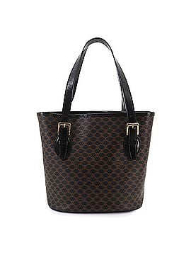 Céline Celine Macadam Tote Handbag, Black/Brown Leather, Gold Hardware (view 1)