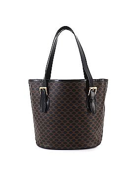 Céline Celine Macadam Tote Handbag, Black/Brown Leather, Gold Hardware (view 2)