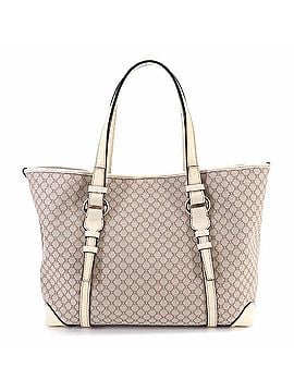 Céline Celine Macadam Tote Handbag, Canvas and Leather, Beige, White, Gold Hardware. (view 2)