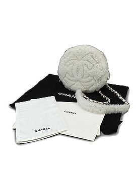 Chanel Chanel Fur Chain Shoulder Handbag, Shearling Leather, White AS4279 (view 2)