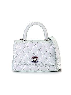 Chanel Chanel Coco Handle XXS Matelasse 2-way Hand/Shoulder Handbag, Caviar Skin, Metallic Blue AS2215 Bag (view 1)