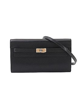 Hermès Hermes Kelly To Go Shoulder Wallet, Bi-fold Long Chevre Shamkira Leather, Black, G Stamp. (view 1)