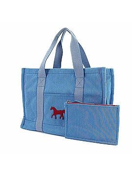 Hermès Hermes Caval Tote Handbag, Cotton Canvas, Blue, Silver Hardware, Stripe Horse Design, Cheval, Mother's Bag, Diaper Bag (view 2)
