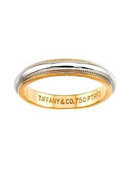 Tiffany & Co. Tiffany &amp; Co. Milgrain Band Ring, 3.4mm wide, Platinum (Pt), 18K Yellow Gold (YG) 750, Together Ring (view 2)