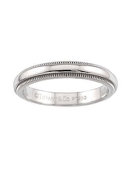 Tiffany & Co. Tiffany &amp; Co. Milgrain Ring, 3mm wide, Platinum, Together. (view 2)