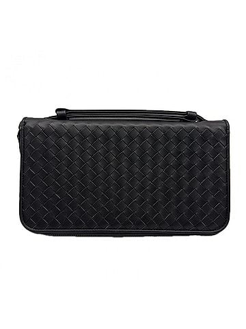 Bottega Veneta BOTTEGA VENETA Intrecciato Travel Case 169730 Long Wallet Gray Calf Leather Men's (view 1)