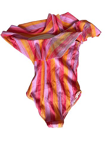Shoshanna Ruffle Colorful One Piece Swimsuit (view 2)