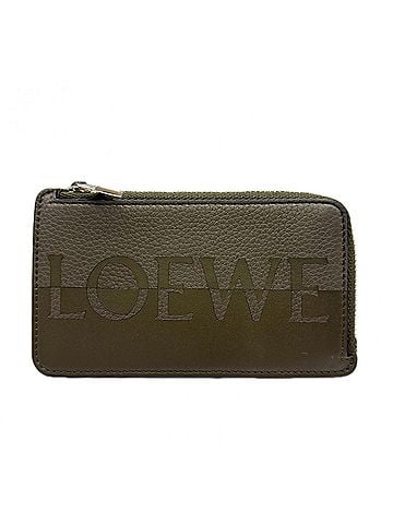Loewe LOEWE Signature Coin Card Holder C314Z40X02 Wallet/Coin Case Khaki Orange Calf Leather Men's (view 1)